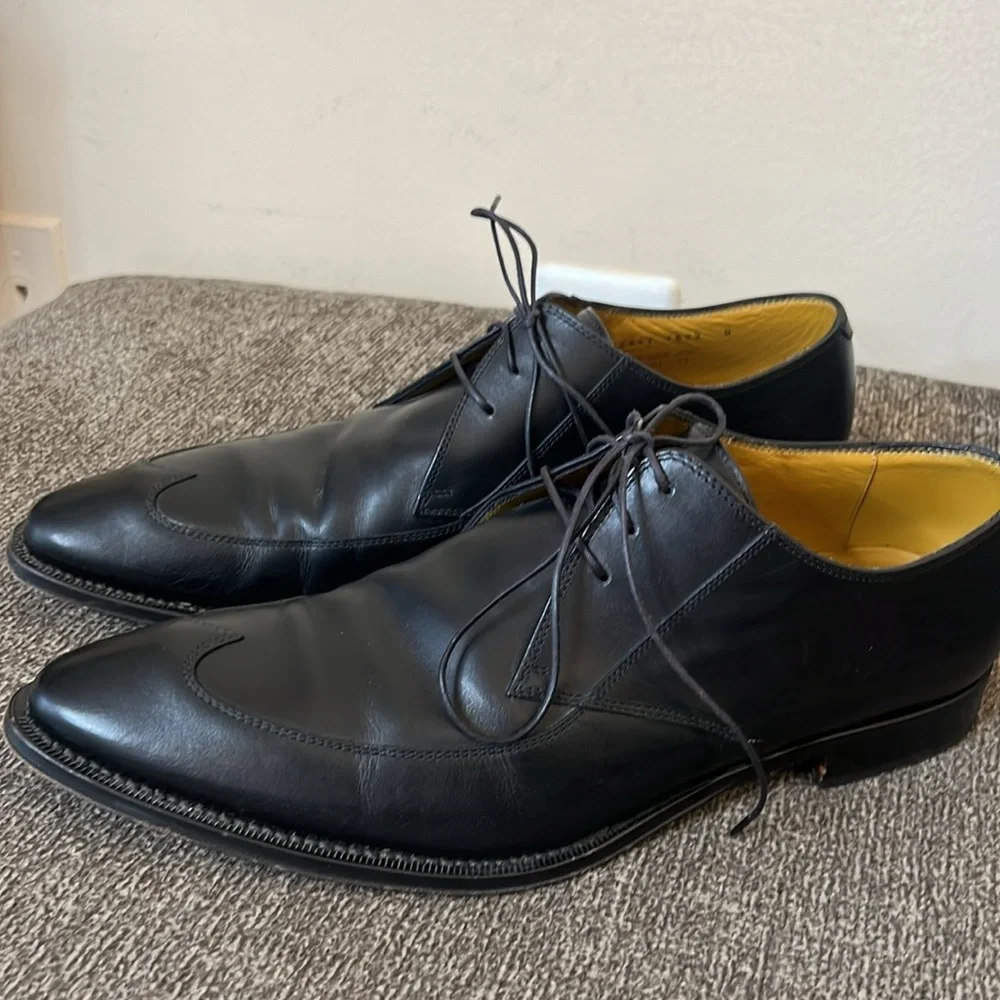 Boss Hugo Boss Mens Lace Up Wing Tip Oxford Black‎ Leather Shoes 9